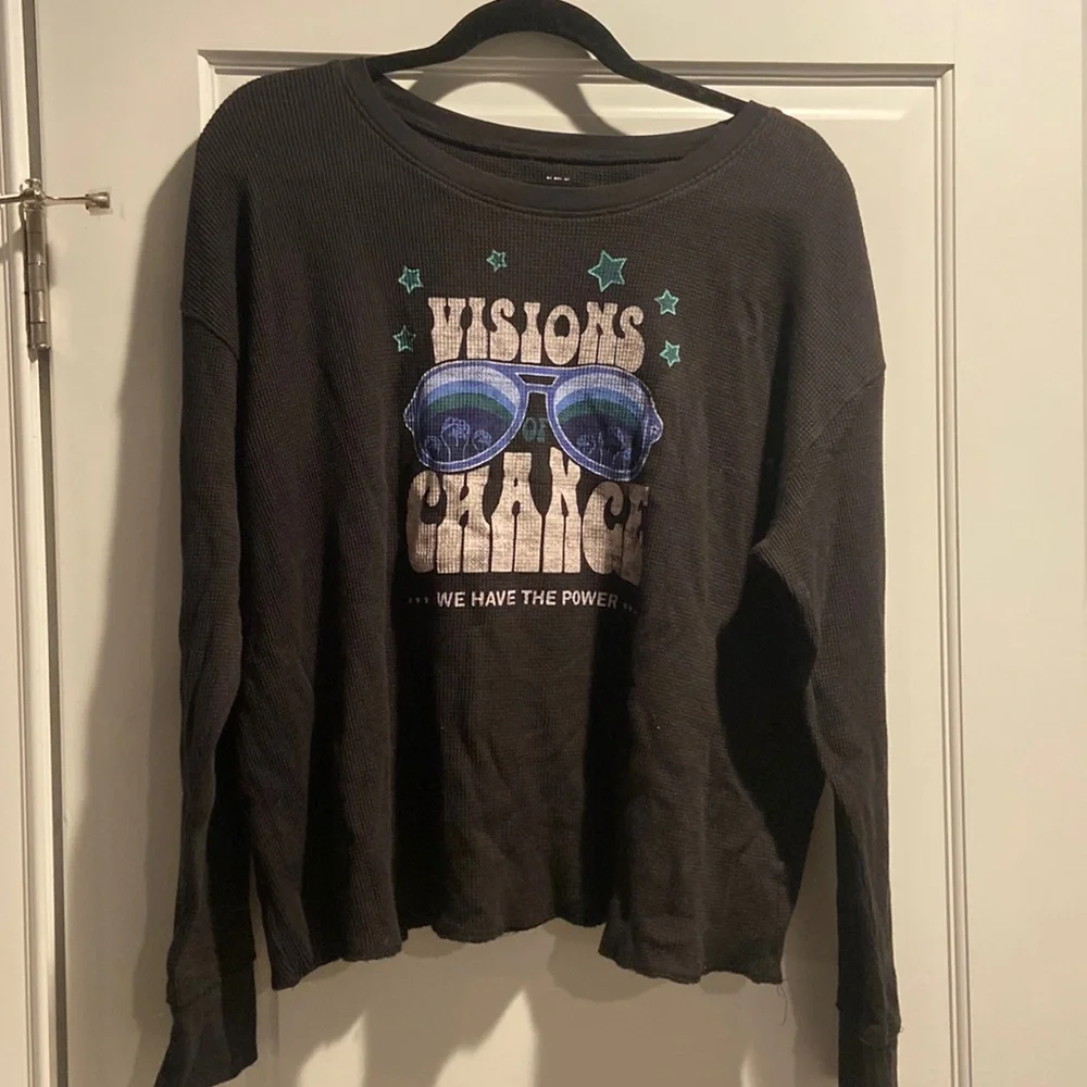 Dark grey long sleeve graphic shirt - Picture 1 of 4